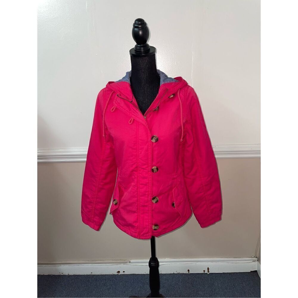 American Eagle Hot Pink Full Zip and Button Jacket Size Medium